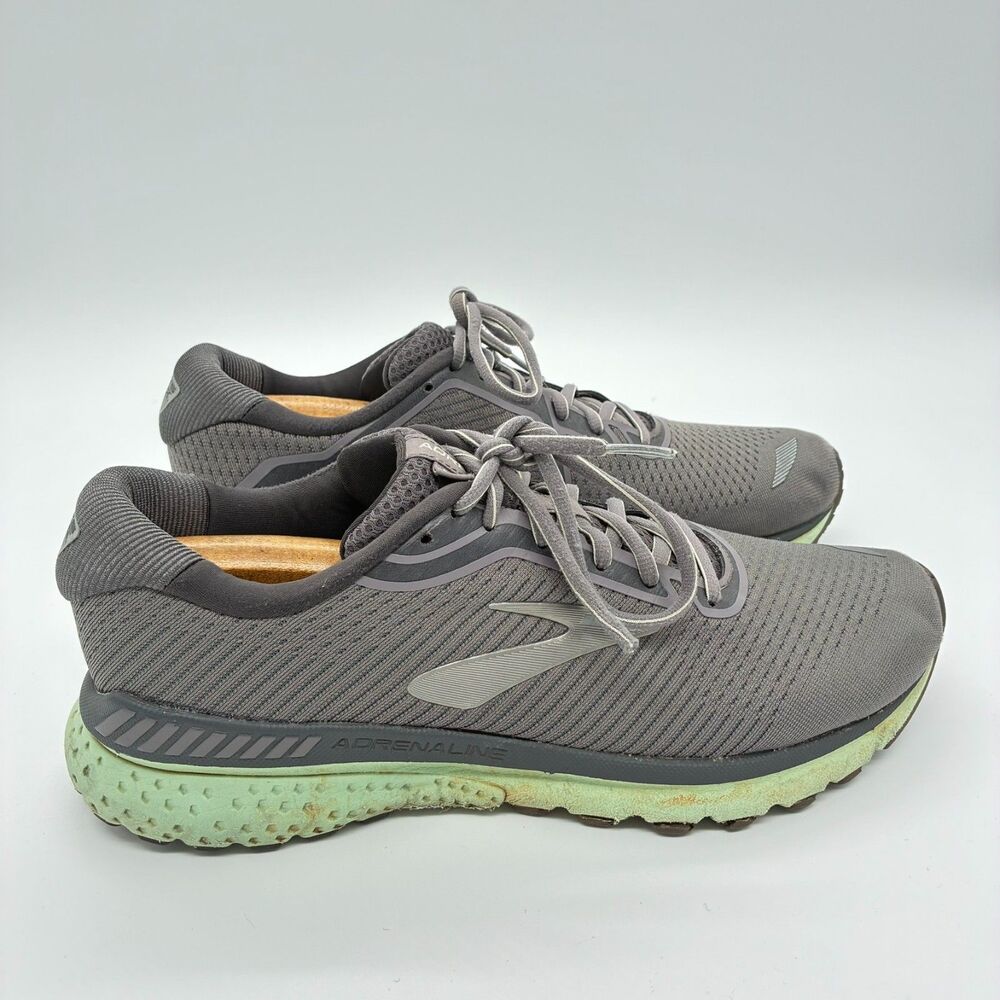 Brooks Adrenaline GTS 20 Womens Size 11 Gray Mint Running Shoes 1202961B084